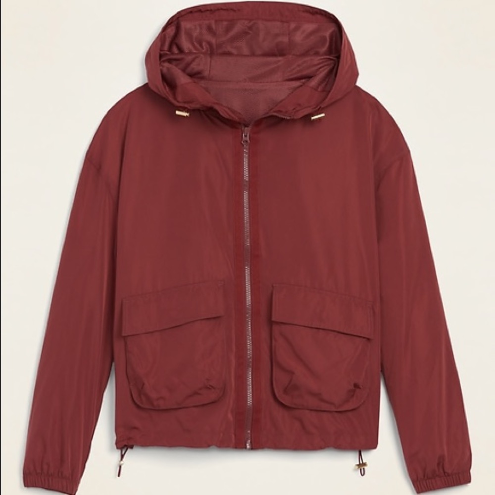 Dark Rose Tone Water-Resistant Utility Jacket